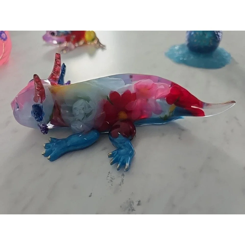 Handmade Resin Axolotl Multi Colored Decoration Gift‎ Paper Weight. 722